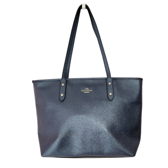 Coach Handbags - Coach #F16224 Midnight Blue Leather Tote